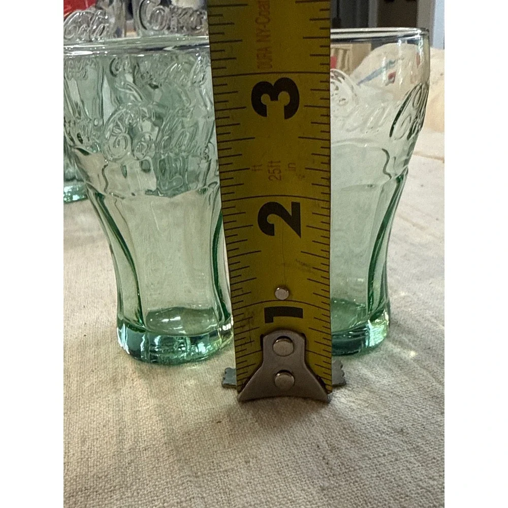 Vintage Coca-Cola Georgia Green Glass Tumblers Set of 9 Mixed Sizes Embossed